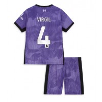 Fotbalové Dres Liverpool Virgil van Dijk #4 Dětské Alternativní 2023-24 Krátký Rukáv (+ trenýrky)